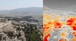 Βλέποντας από drone την Αθήνα με τις τρομερές θερμοκρασίες της