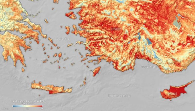 Mediterranean Continues To Bake – Surface Temperatures Over 120° in Turkey and Cyprus